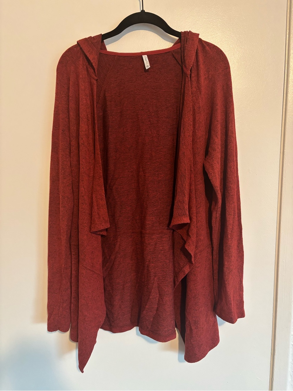 Z Supply Open-Front Hooded Cardigan in Brick Red